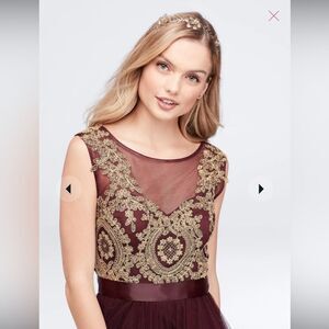 NWT City Triangles Long Prom Dress Wine / Gold Juniors sz 13